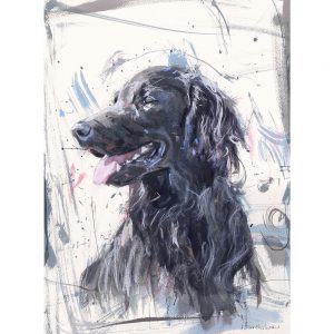 Flat Coated Retriever 3 - Dog art print