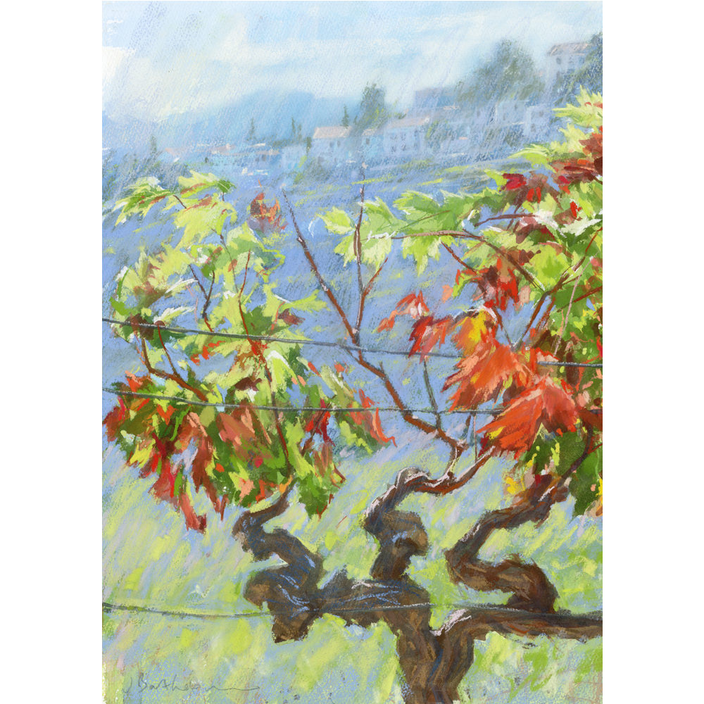Autumn vine, Provence - Provence art painting Autumn vine, Provence - Provence art painting