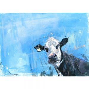 Black & white Hereford - Cow art print