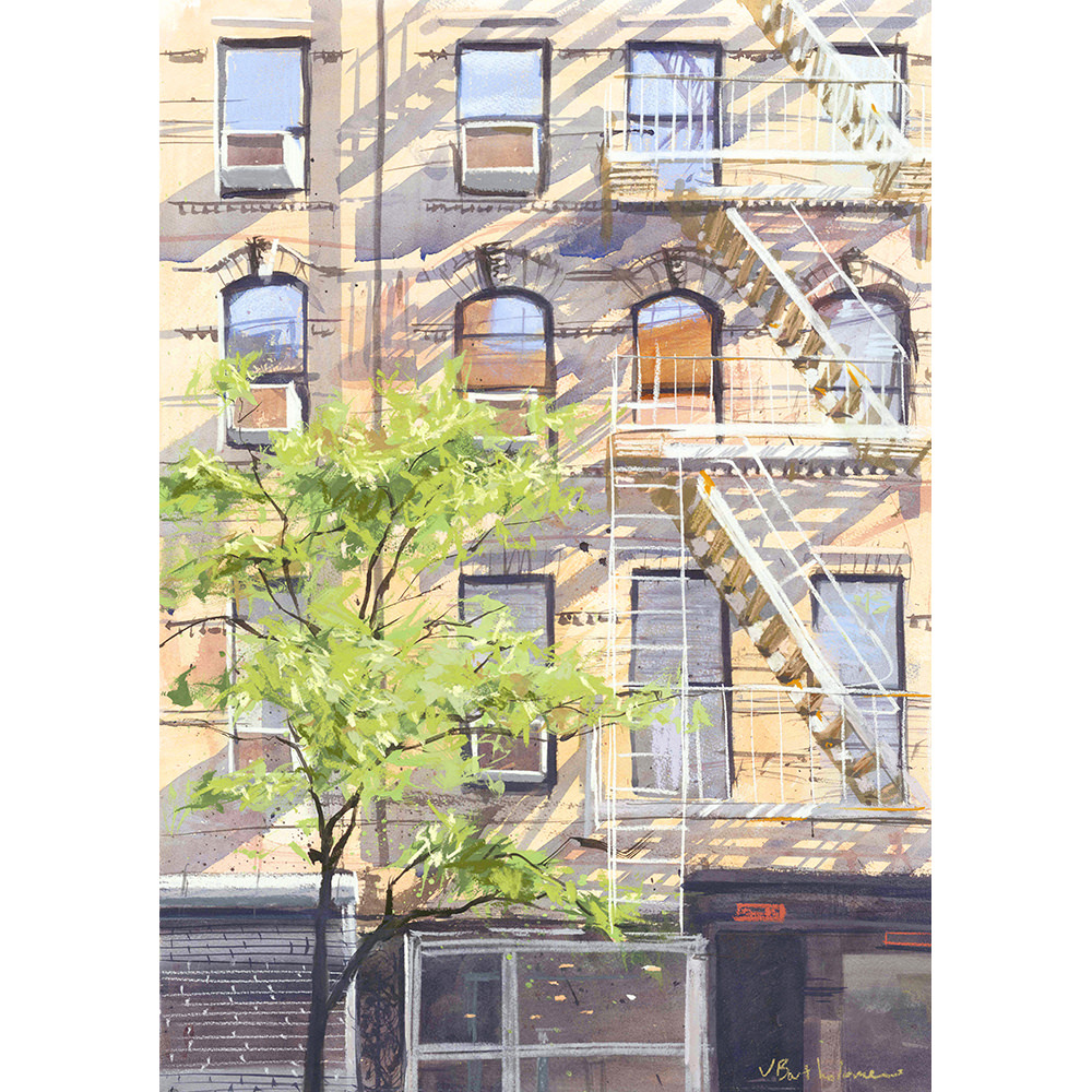 Fire escapes, Greenwich, New York - art print Fire escapes, Greenwich, New York - art print