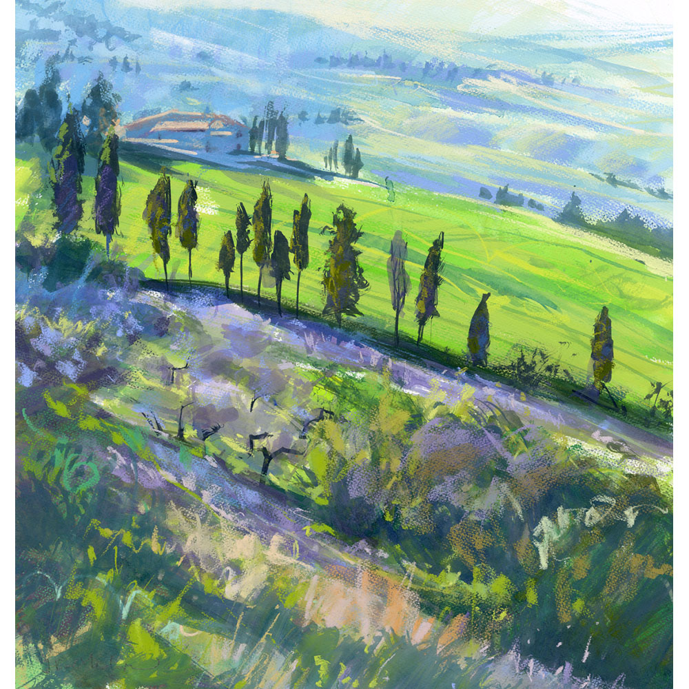 Cypress trees and valley near Volterra 2 Cypress trees and valley near Volterra 2
